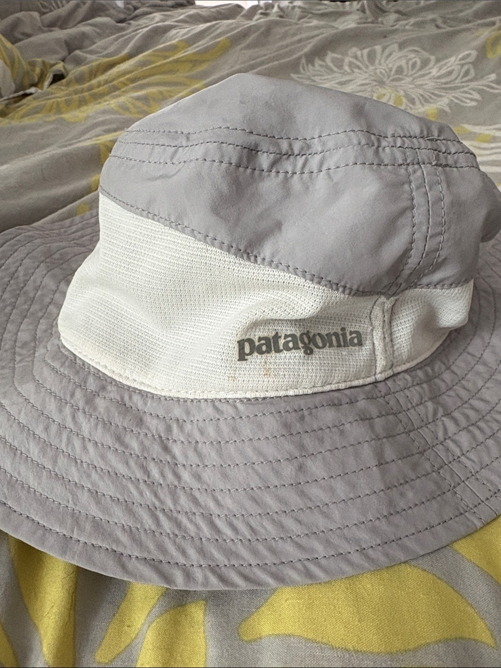 Patagonia Gray and White Outdoor Bucket Hat